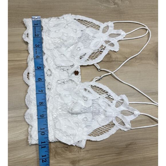 $48 Free People FP Bralette Lace White Festival Boho Crop Top Back Sz XS - Picture 4 of 5